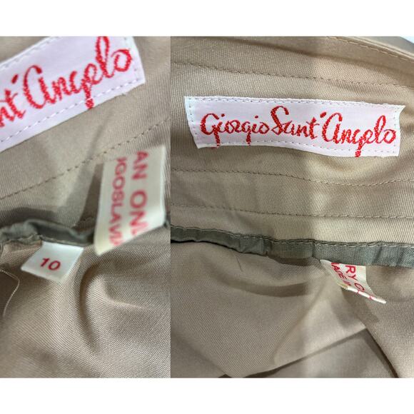 Vintage Khaki Wrap Midi Skirt 70s Safari Style by Giorgio Sant’Angelo - Picture 11 of 12
